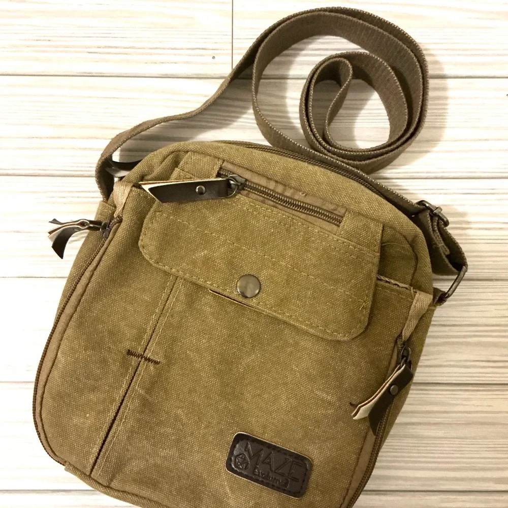 Men’s Crossbody Hiking/ Camping Bag with Adjustable Strap and Vintage Appeal